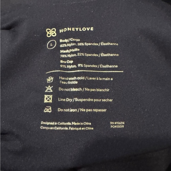 EUC Honeylove Black Shapewear Tank Lift wear Cami Top Rare Large - Picture 3 of 8